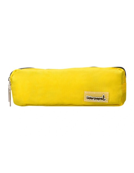 CI | Bolso escolar liderpapel portatodo rectangular 3 bolsillos amarillo pastel 185x55x70 mm