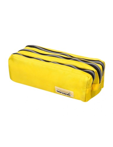 CI | Bolso escolar liderpapel portatodo rectangular 3 bolsillos amarillo pastel 185x55x70 mm