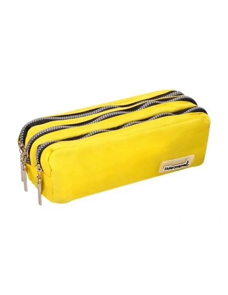 CI | Bolso escolar liderpapel portatodo rectangular 3 bolsillos amarillo pastel 185x55x70 mm