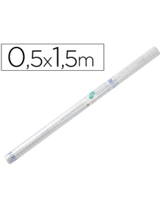 CI | Rollo plastico adhesivo liderpapel 0,50x1,50 mt. 8o...