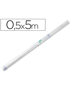 CI | Rollo plastico adhesivo liderpapel 0.50x5 mt 50 mc...