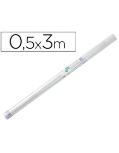 CI | Rollo plastico adhesivo liderpapel 0.50x3 mt 50 mc...