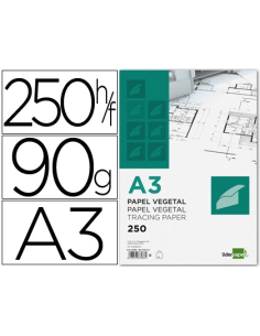 CI | Papel dibujo liderpapel 297x420mm 90g/m2 vegetal