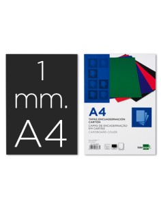 CI | Tapa encuadernacion liderpapel carton a4 1mm negra...