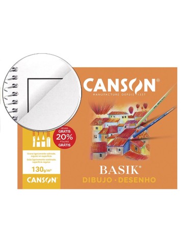 CI | Papel dibujo basik 240x320 din a4 + 130 gr. con recuadro -minipack de 10 hojas