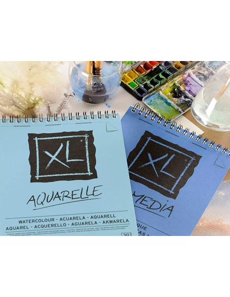 CI | Bloc dibujo acuarela canson xl aquarelle grano fino din a4 microperforado espiral 21x29,7 cm 30 hojas 300 gr