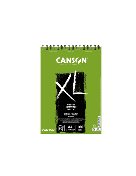 CI | Bloc dibujo canson xl dessin din a4 liso microperforado espiral 21x29,7 cm 50 hojas 160 gr