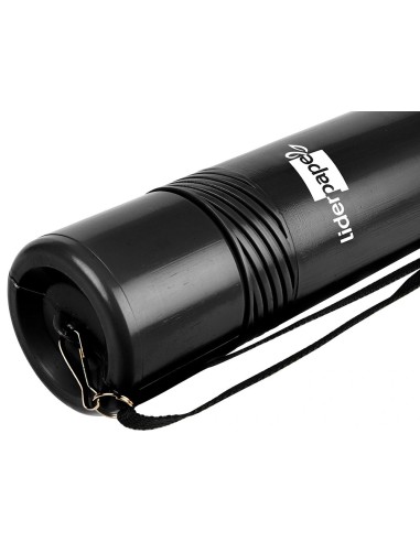 CI | Portaplanos plastico liderpapel diametro 6 cm extensible hasta 80 negro