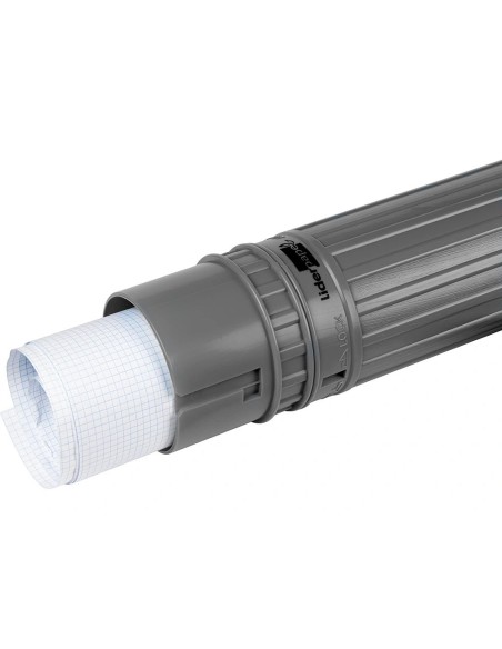 CI | Portaplanos plastico liderpapel diametro 9 cm extensible hasta 125 cm gris