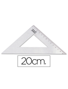 CI | Escuadra liderpapel 20 cm plastico cristal