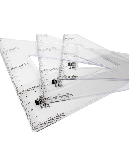 CI | Escuadra liderpapel 20 cm plastico cristal