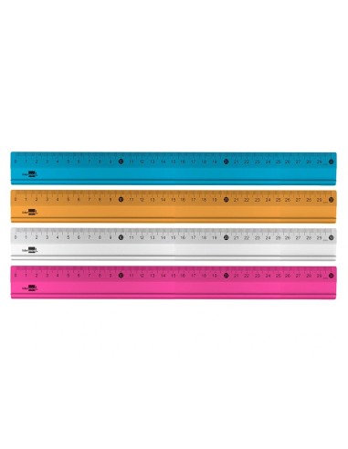 CI | Regla Liderpapel Metalica Aluminio 30 Cm Colores Surtidos
