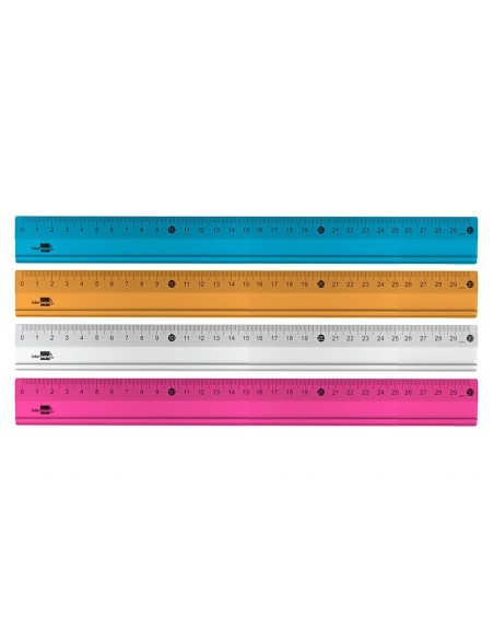 CI | Regla Liderpapel Metalica Aluminio 30 Cm Colores Surtidos
