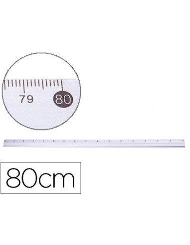 CI | Regla metalica q-connect aluminio 80 cm