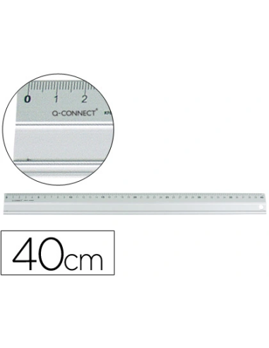 CI | Regla metalica q-connect aluminio 40 cm