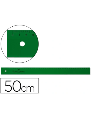 CI | Regla faber 50 cm plastico verde