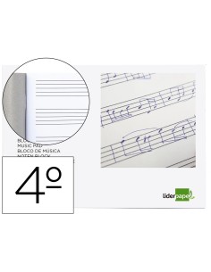 CI | Bloc musica liderpapel pentagrama 5mm cuarto 20...