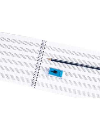 CI | Bloc musica liderpapel combi pentagrama cuadriculado 2,5mm cuarto 20 hojas 100g/m2