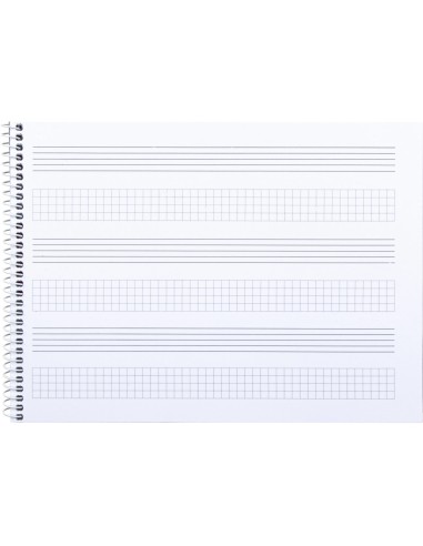 CI | Bloc musica liderpapel combi pentagrama 3mm mas cuadricula de 4mm para anotaciones cuarto20 hojas 100g/m2