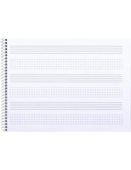 CI | Bloc musica liderpapel combi pentagrama 3mm mas cuadricula de 4mm para anotaciones cuarto20 hojas 100g/m2