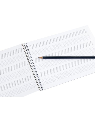 CI | Bloc musica liderpapel combi pentagrama 3mm mas cuadricula de 4mm para anotaciones cuarto20 hojas 100g/m2