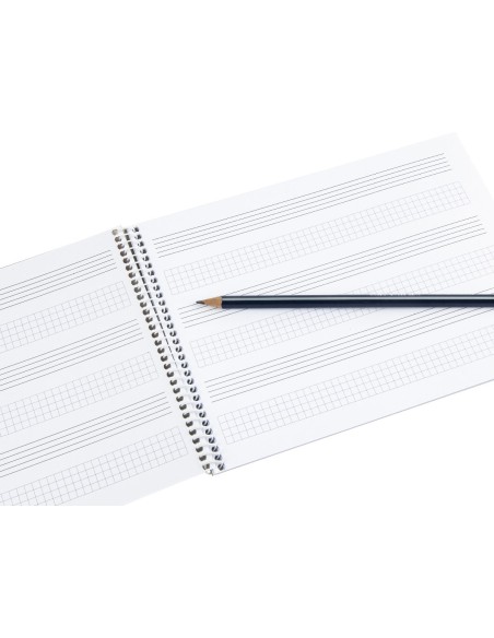 CI | Bloc musica liderpapel combi pentagrama 3mm mas cuadricula de 4mm para anotaciones cuarto20 hojas 100g/m2