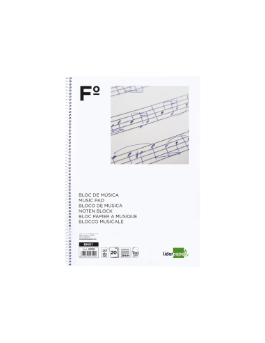 CI | Bloc musica liderpapel pentagrama 3mm...