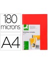 CI | Tapa de encuadernacion q-connect pvc din a4 opaca rojo 180 micras caja de 100 unidades