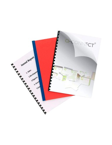 CI | Tapa de encuadernacion q-connect pvc din a4 opaca rojo 180 micras caja de 100 unidades