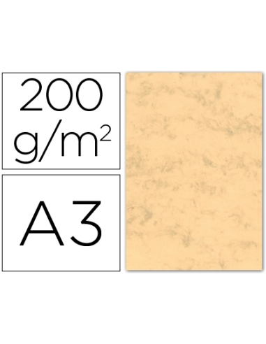 CI | Cartulina marmoleada din a3 200 gr. ocre paquete de 100 h