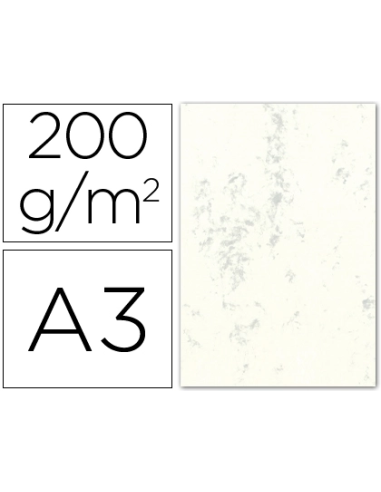 CI | Cartulina marmoleada din a3 200 gr. crema claro paquete de 100 h.