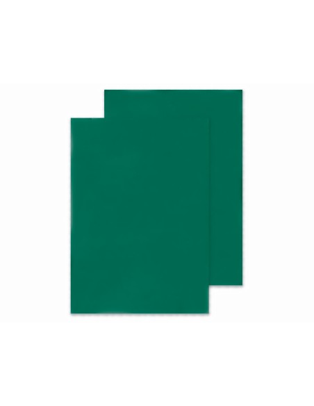 CI | Tapa de encuadernacion q-connect pvc din a4 opaca verde 180 micras caja de 100 unidades
