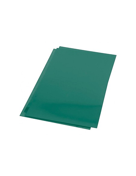 CI | Tapa de encuadernacion q-connect pvc din a4 opaca verde 180 micras caja de 100 unidades