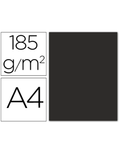 CI | Cartulina guarro din a4 negro 185 gr paquete 50 h