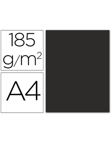 CI | Cartulina guarro din a4 negro 185 gr paquete 50 h