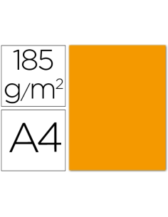 CI | Cartulina guarro din a4 mandarina 185 gr paquete 50 h