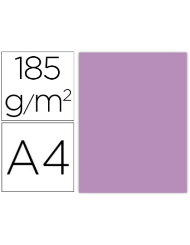 CI | Cartulina guarro din a4 malva 185 gr paquete de 50 h