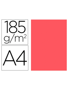 CI | Cartulina guarro din a4 coral 185 gr paquete de 50 h