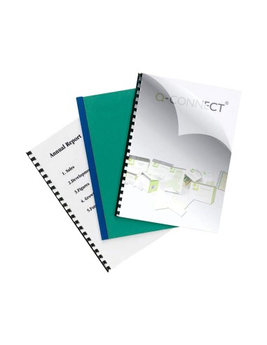 CI | Tapa de encuadernacion q-connect pvc din a4 opaca verde 180 micras caja de 100 unidades