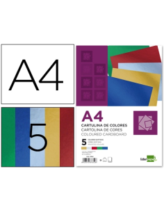 CI | Cartulina liderpapel a4 235 g/m2 metalizada 5...