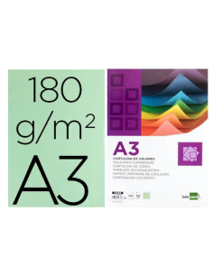 CI | Cartulina liderpapel a3 180g/m2 verde paquete de 100