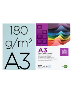CI | Cartulina liderpapel a3 180g/m2 celeste paquete de 100