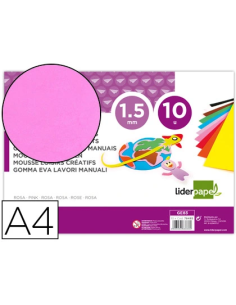 CI | Goma eva liderpapel din a4 60g/m2 espesor 1,5mm rosa...