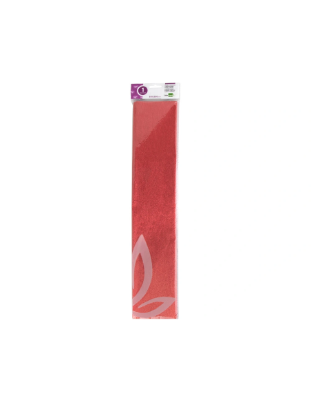 CI | Papel crespon liderpapel 50 cm x 2.5m metalizado rojo
