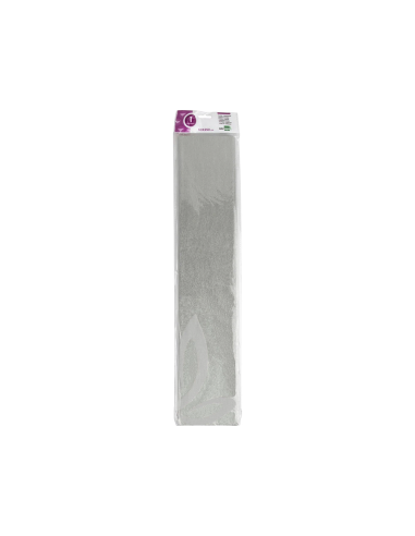 CI | Papel crespon liderpapel 50 cm x 2.5m metalizado plata