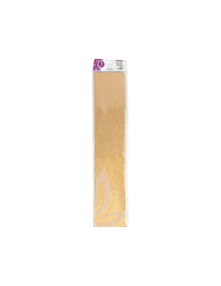 CI | Papel crespon liderpapel 50 cm x 2.5m metalizado oro