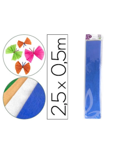 CI | Papel crespon liderpapel 50 cm x 2.5m metalizado azul