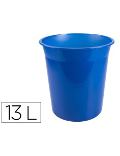 CI | Papelera plastico q-connect azul translucido 13 litros