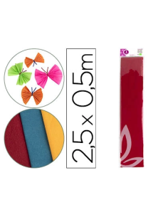 CI | Papel crespon liderpapel 50 cm x 2.5m 34g/m2 rojo