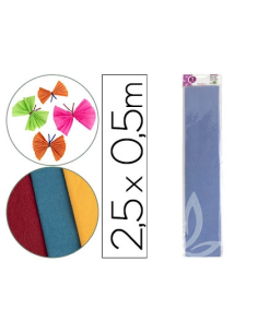 CI | Papel crespon liderpapel 50 cm x 2.5m 34g/m2 celeste
